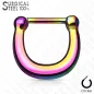 Piercing septum clipsable en acier chirurgical multicolore