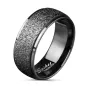 Bague homme acier noir finition sablée