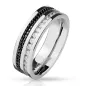 Bague homme éternité avec strass et chaine noire