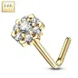 Piercing nez Or jaune 14 carats fleur sept gemmes blanc