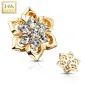 Piercing microdermal Or jaune 14 Carats fleur à 7 strass