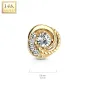 Piercing microdermal Or jaune 14 Carats tourbillon strass