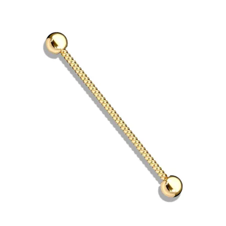 Piercing industriel corde torsadée acier doré