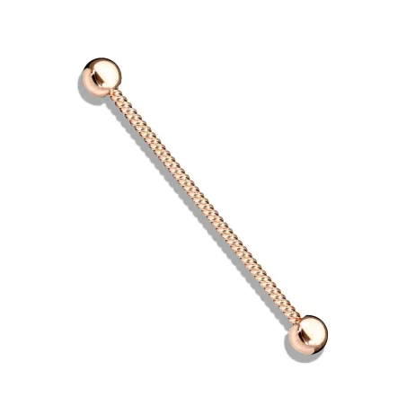 Piercing industriel corde torsadée acier rosé