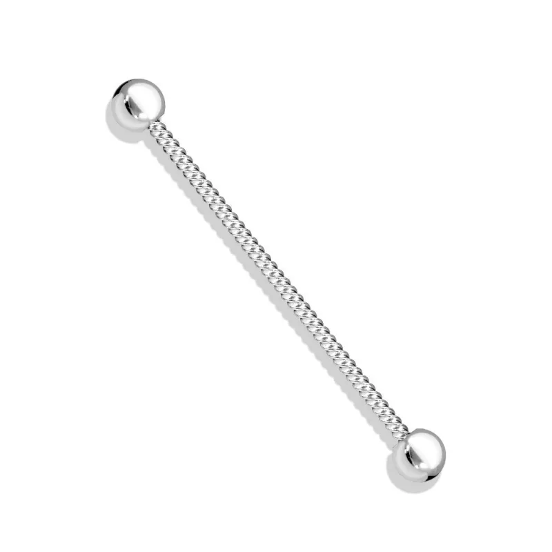 Piercing industriel oreille corde torsadée acier chirurgical