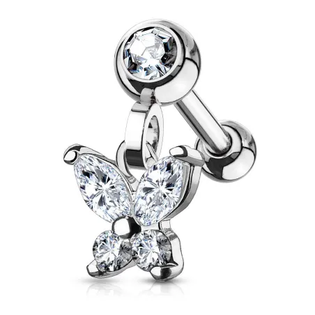 Piercing cartilage oreille pendentif papillon