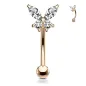 Piercing arcade plaqué or rose papillon strass