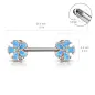 Piercing téton fleur turquoise opalescente