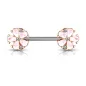 Piercing téton fleur blanche opalescente