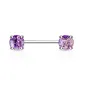 Piercing téton avec pierres de lave violet