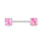 Piercing téton avec pierres de lave rose