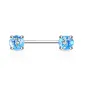 Piercing téton avec pierres de lave turquoise