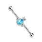 Piercing industriel oreille ananas cristal turquoise