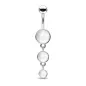 Piercing nombril triple pierre lumineuse blanche