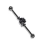 Piercing industriel oreille acier noir griffe de dragon