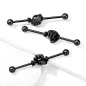 Piercing industriel oreille acier noir griffe de dragon