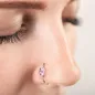 Piercing nez anneau pliable plaqué or rose zirconium marquise