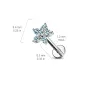 Piercing labret oreille fleur pavée de 6 strass turquoise