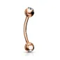 Piercing arcade boules strass or rose