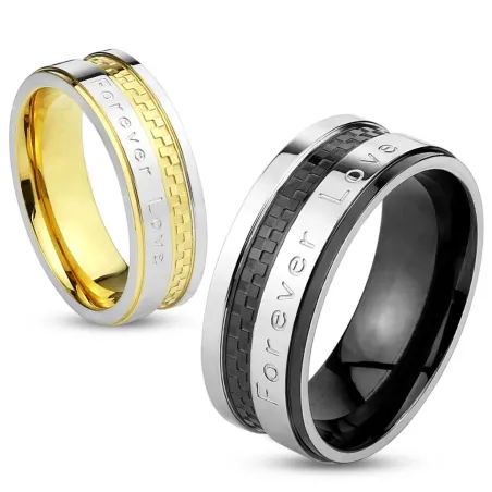 Bague couple forever love damier