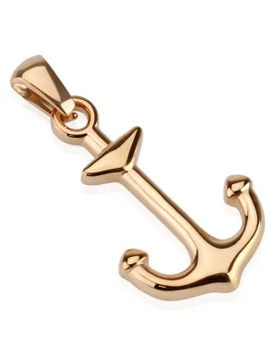 Pendentif ancre marine acier inoxydable rosé