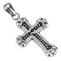 Pendentif croix décorée acier inoxydable