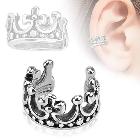 Faux piercing oreille manchette motif courronne