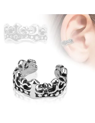 Faux piercing oreille manchette fleur de lys