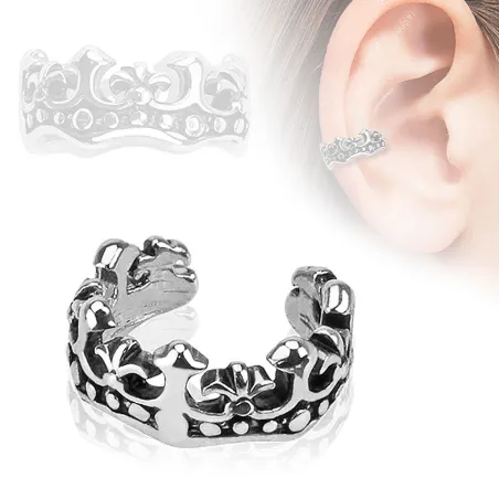 Faux piercing oreille manchette fleur de lys