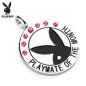 Pendentif Playboy "Playmate of the month" gemmes roses