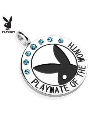 Pendentif Playboy "Playmate of the month" gemmes turquoises