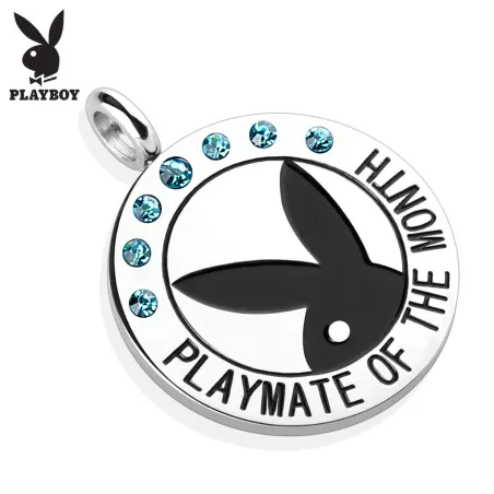 Pendentif Playboy "Playmate of the month" gemmes turquoises