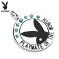 Pendentif Playboy "Playmate of the month" gemmes turquoises