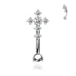 Piercing arcade acier croix strass