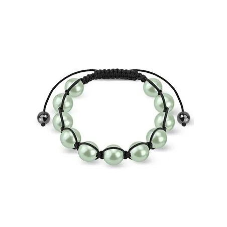 Bracelet Shamballa avec billes perles vertes