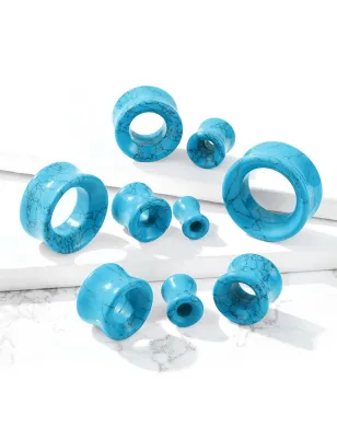 Piercing tunnel oreille en pierre turquoise