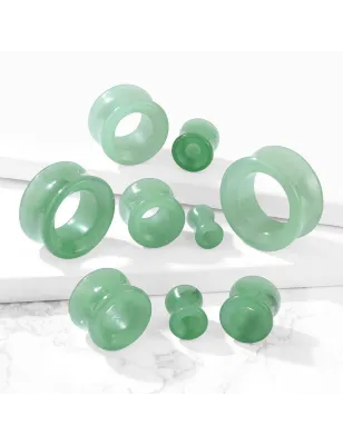 Piercing tunnel oreille en pierre quartz aventurine verte