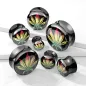 Piercing Plug Acrylique Rasta Feuille de Cannabis