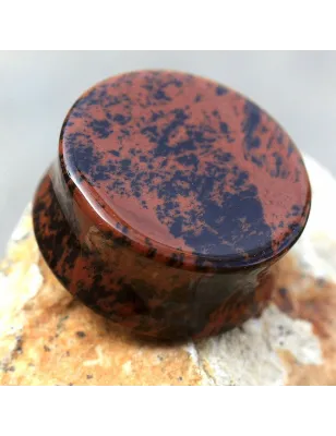 Piercing plug obsidienne mahagonite