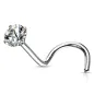 Piercing nez tige tire-bouchon zircon rond blanc