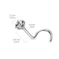 Piercing nez tige tire-bouchon zircon rond blanc