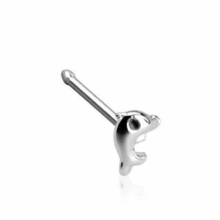 Piercing nez Argent 925/1000 Tige Droite Dauphin - Bijou Piercing Nez