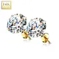 Paire Boucles d'oreille Clous Pierre Ronde Or Jaune 14 carats