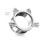 Piercing tunnel oreille chat avec moustaches