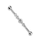 Piercing industriel oreille chaine triple strass