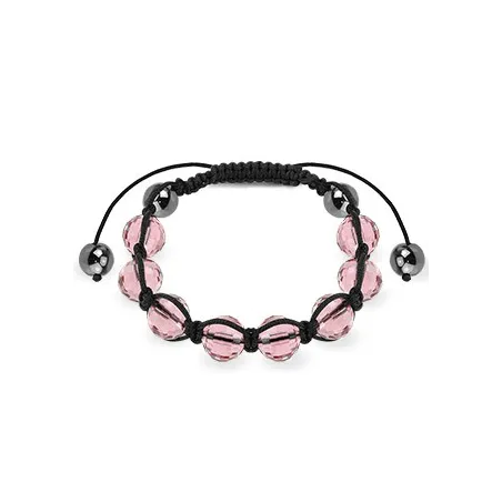 Bracelet Shamballa avec billes à facettes roses