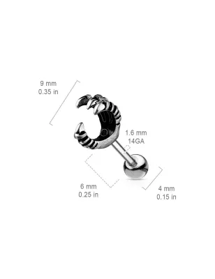 Piercing cartilage hélix griffe d'aigle