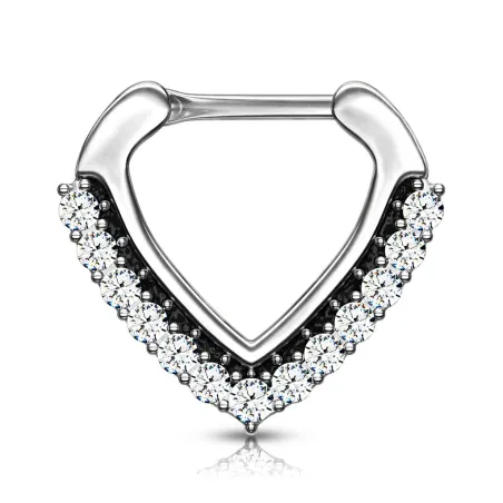 Piercing septum click chevron pavé de strass