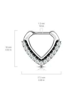 Piercing septum click chevron pavé de strass