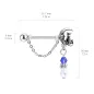 Paire de piercing téton acier avec chat sur lune